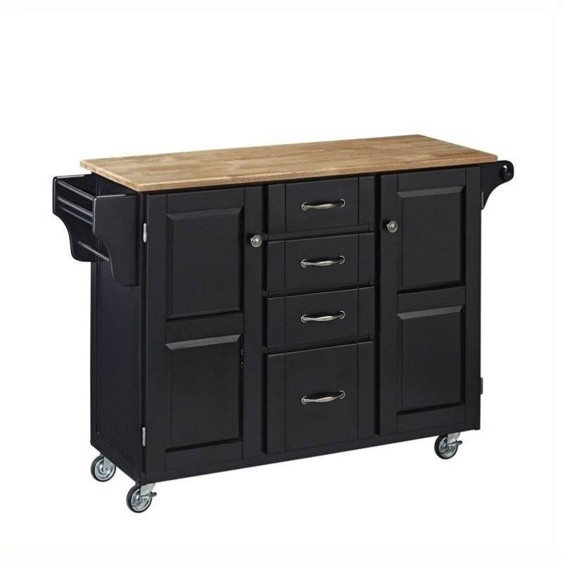 Hawthorne Collections Kitchen Cart in Black - HC-55165