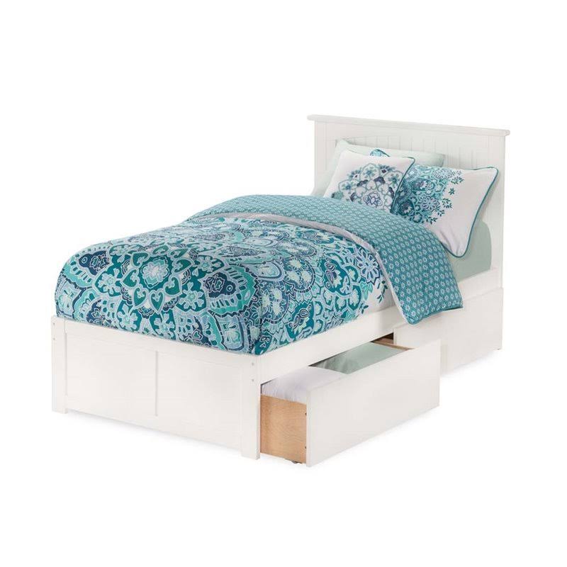 Leo u0026 Lacey Twin XL Storage Platform Bed in White - LL-1652949