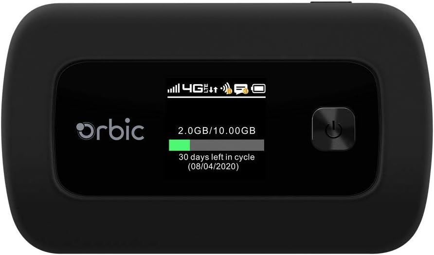 Orbic Verizon Speed Mobile Hotspot | 4G LTE |Connect up to 10 Wi-Fi Enabled Devices | Up to 12 hrs of Usage time |Up to 5 Days of Stand-by time | Great for Remote Workers Pack of 2