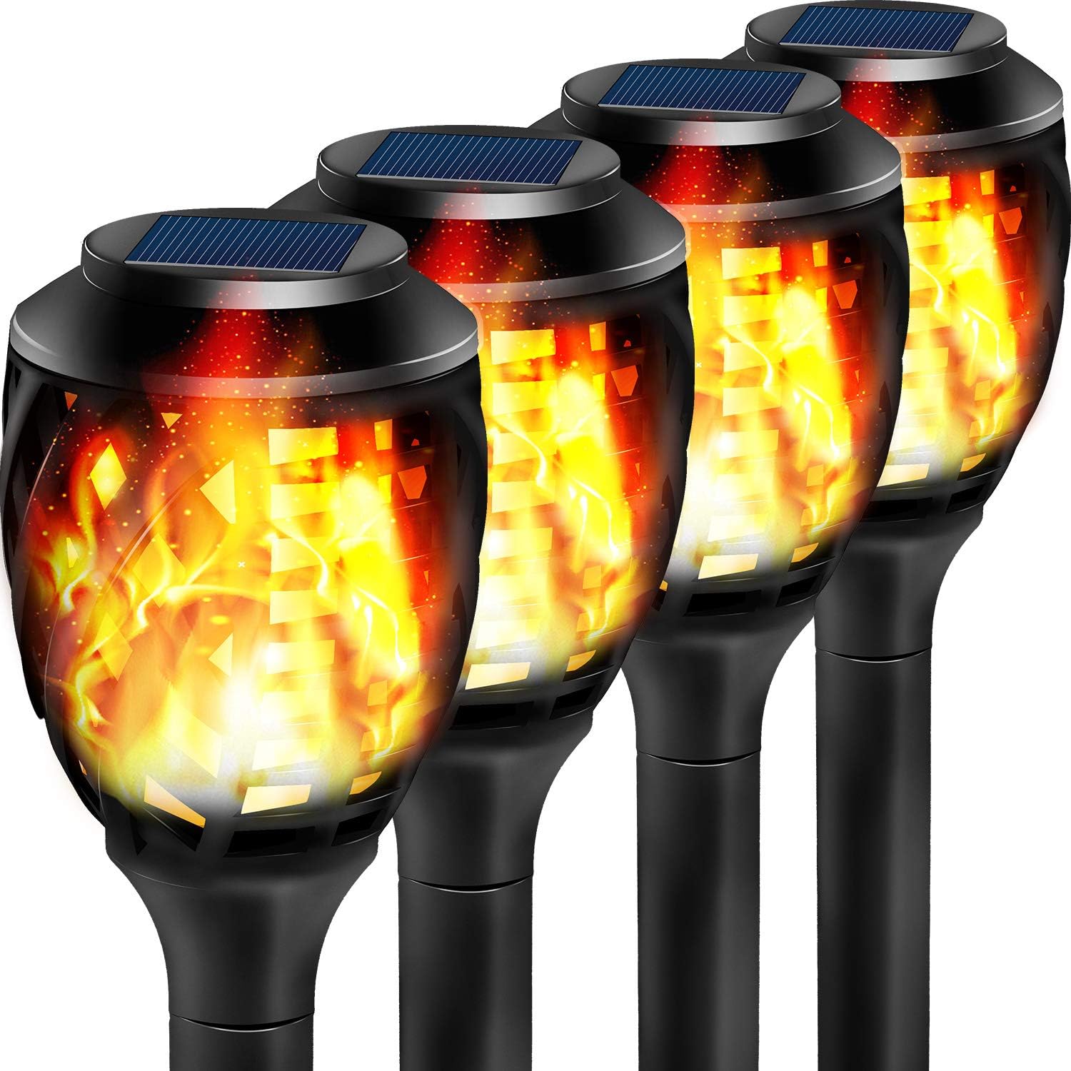 Grand patio Outdoor Solar Lights, Water-Resistant Flickering Flames Torch Light, Landscape Decoration Lighting, Pack of 8