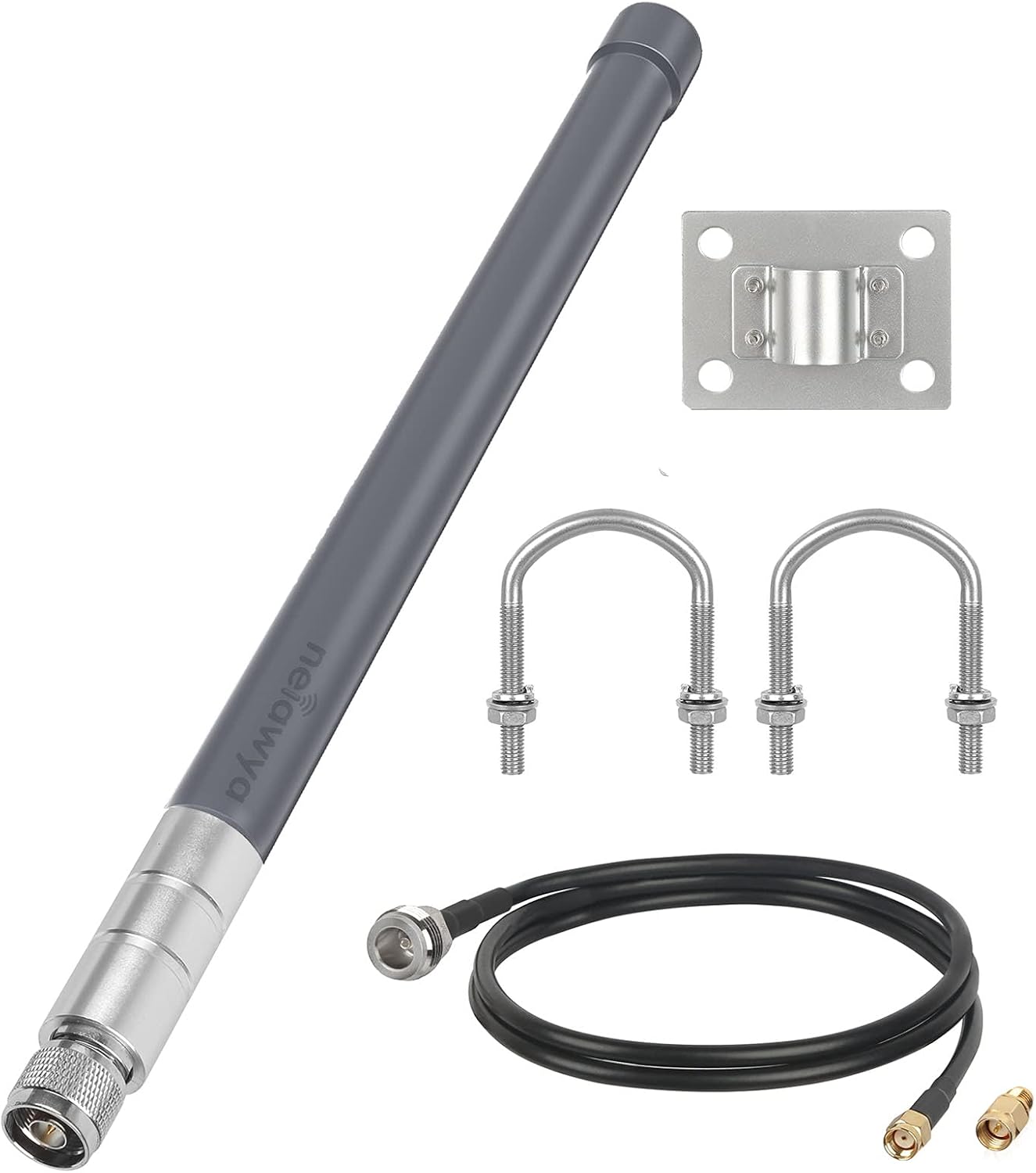 Nelawya 5.8dBi LoRa Antenna N Type Male LoRawan Antenna for RAK MNTD V2 Nebra Bobcat Sensecap Helium Hotspot Miners Grey Pack of 2