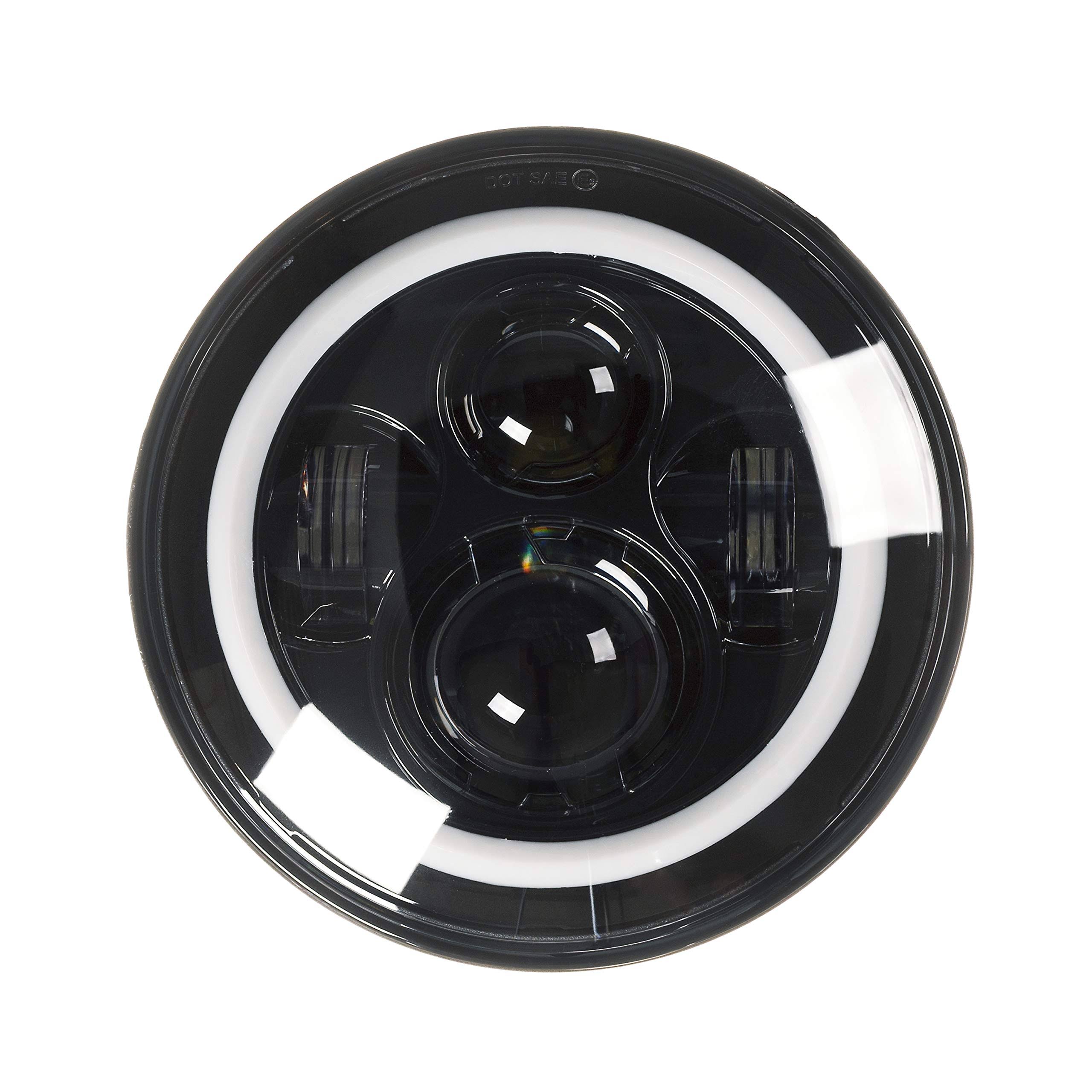 Eagle Lights 7x22 Black LED Headlight Halo Ring for Harley Davidson Motorcycles