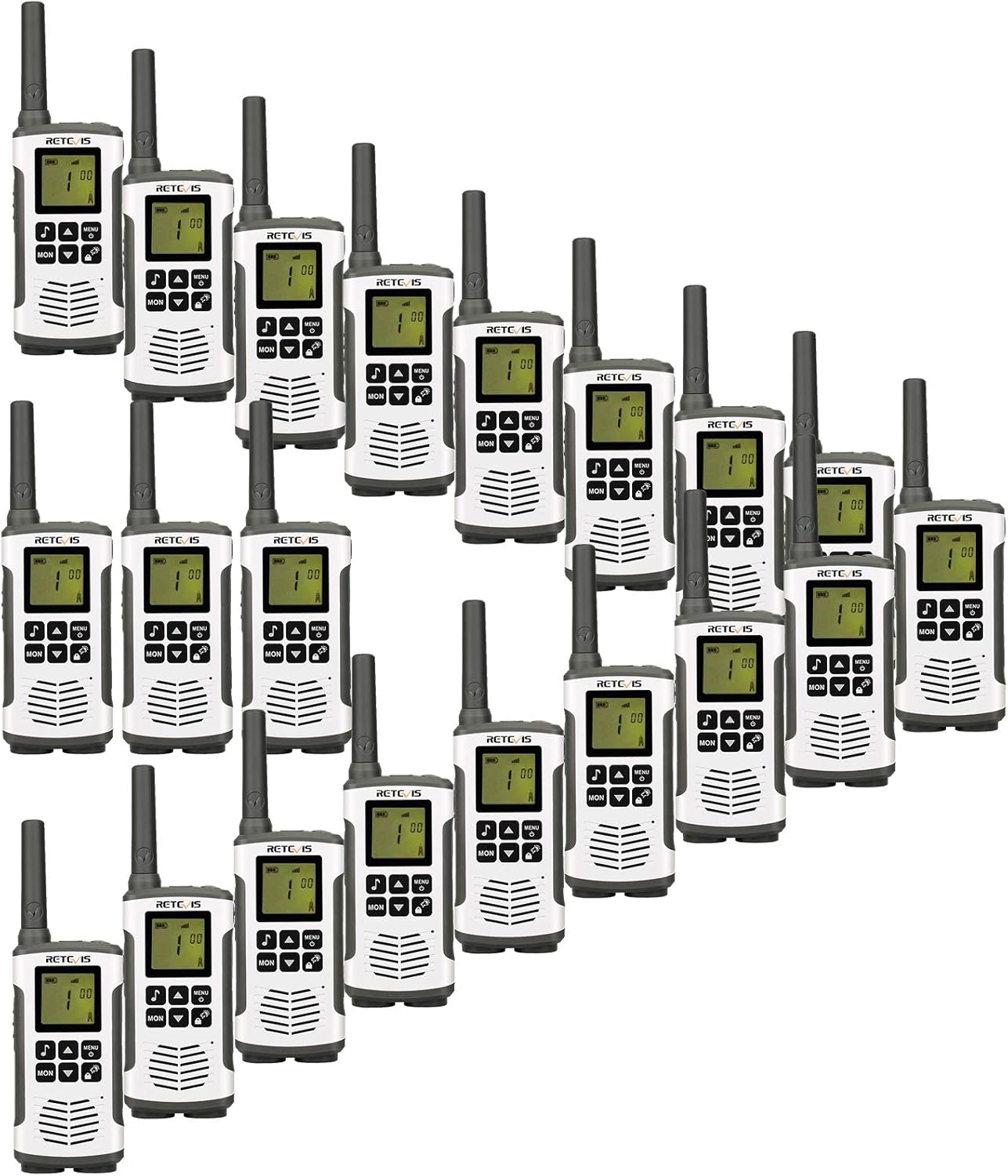 Retevis RT45 2 Way Radio Walkie Talkies Long Range,Dual Watch AA Battery VOX,Two Way Radio Rechargeable,for Commercial Business Work Restaurant(20 Pack)