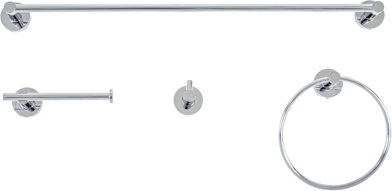 Italia Collection Italia VE4SET Venezia Polished Chrome 4 Piece Bathroom Accessory Set