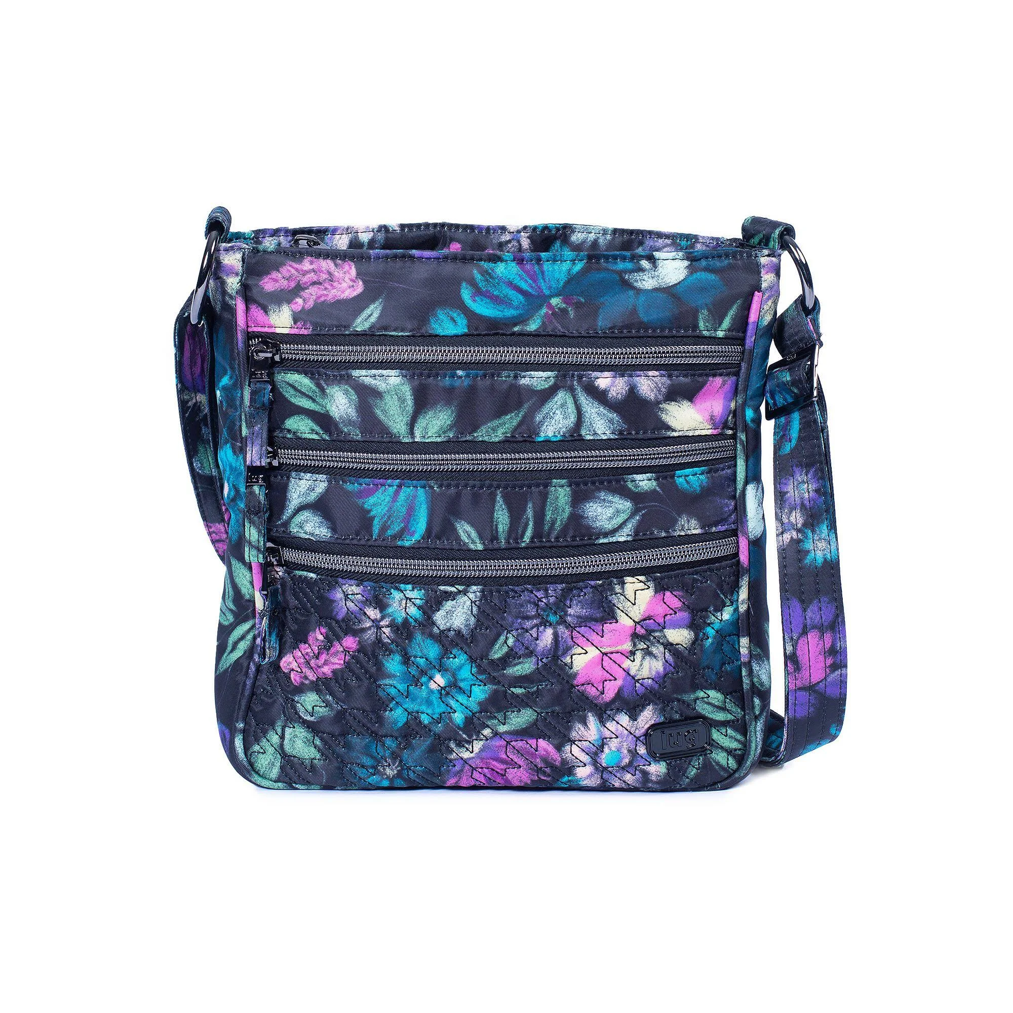 Lug North/South Crossbody with RFID - Breezer ,Bloom Black
