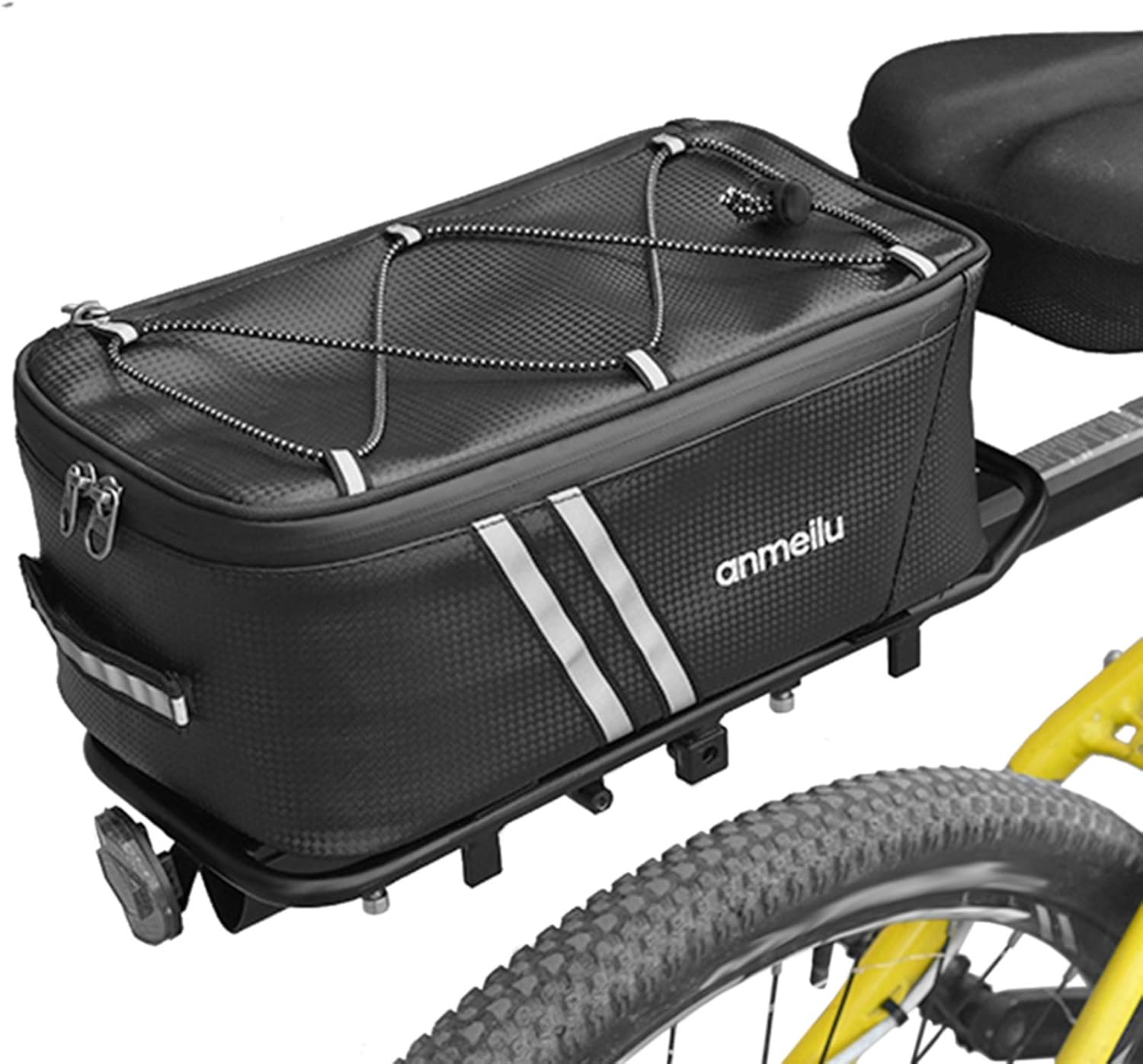 Lixada Bike Trunk Bag Bicycle Rack Rear Carrier Bag Bicycle Commuter Bag Water Resistant Bike Rack Bag with Rain Cover