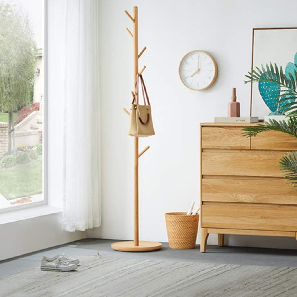 COAT RACK Free Standing Solid Wood Floor Home Single Pole Hanger