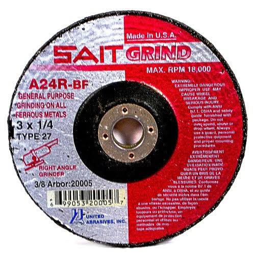 United Abrasives Sait 20013 Type 27 4-Inch x 1 5 8-Inch Grade A24R Long Life Depressed Center Grinding Wheels 25-Pack at Mechani