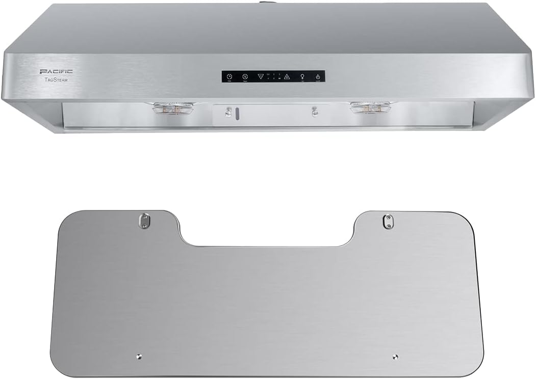 Pacific Trusteam Under Cabinet Hood SC8836BS Bundle with Pacific SUS304 Deflector Board