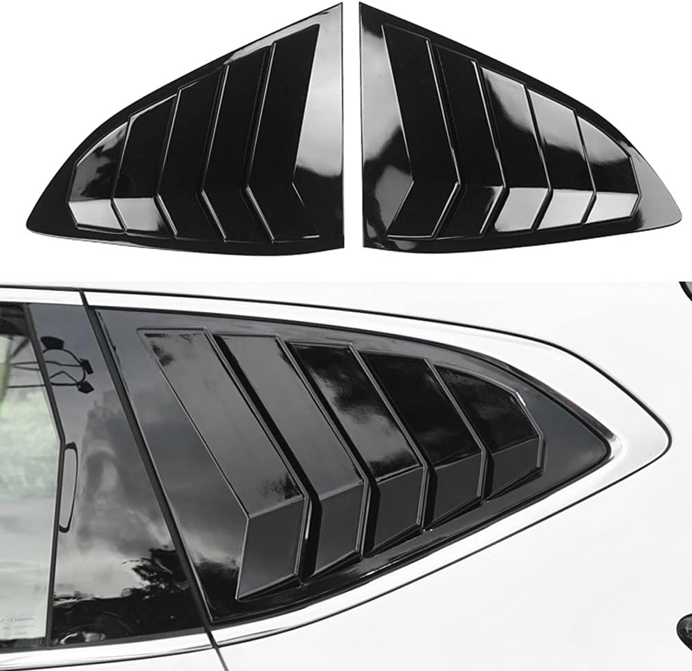 LEXLEY Racing Style Rear Side Window Louvers Air Vent/Louvers Scoop Cover Blinds For Honda CRV 2017 2018 2019 2020 2021 2022-Bright black