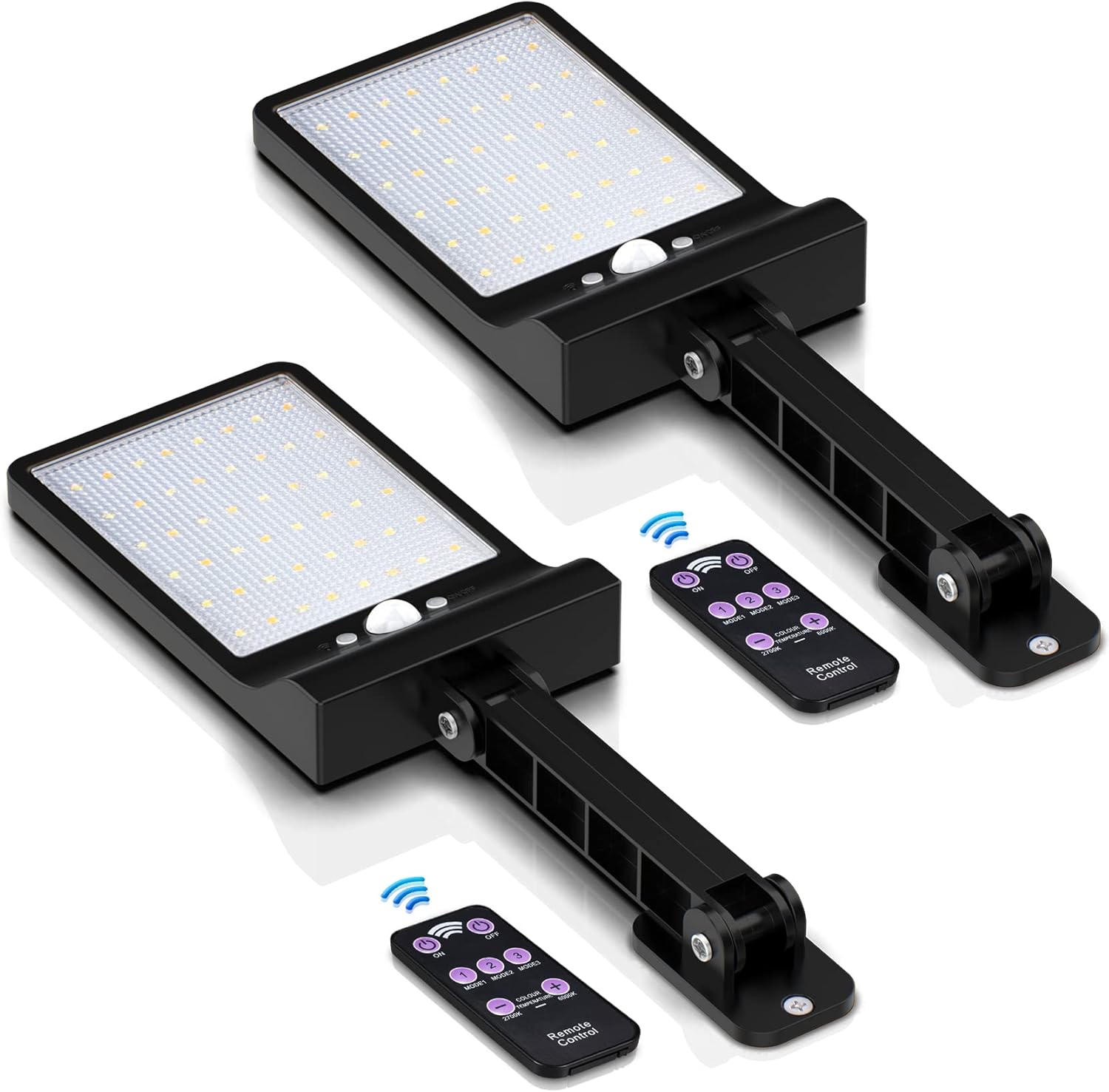 GUYIS Solar Lights Outdoor, Wireless Waterproof 48 Led Lamp Solar Flood Light Security Motion Sensor Solar Light Luces Solares with 3 Modes for Yard, Gutter, Patio(2 Pack)&hellip;