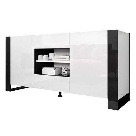 Togut 64.5x22 Wide 2 Drawer Sideboard Orren Ellis Color: White/Black