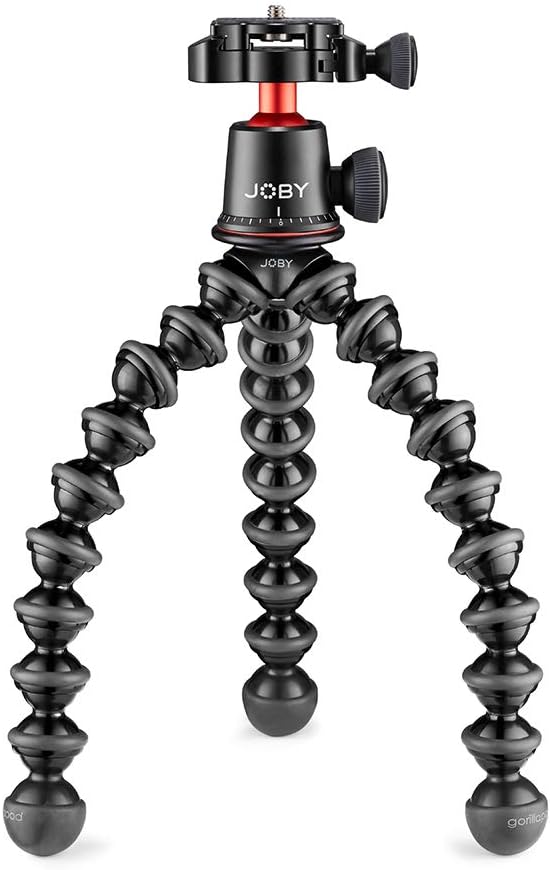 Joby Gorillapod 3K Pro Kit, Includes Stand & BallHead with QR Plate, 6.Lb Load Capacity, Black/Charcoal/Red