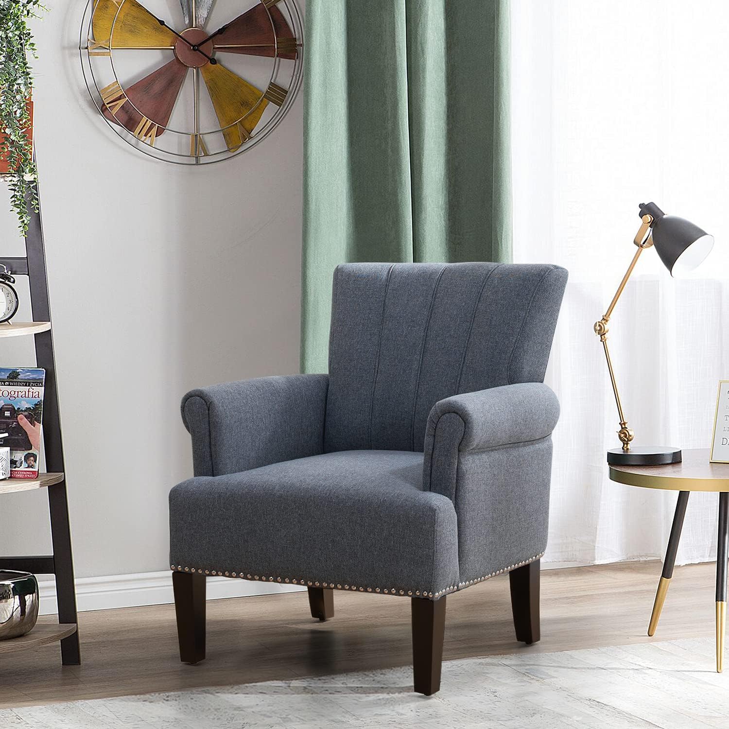 YOLENY Living Room Accent Chair with Armrests, Modern Accent Chair, Living Room Chairs, Armchairs for Living Room, Office, Beige