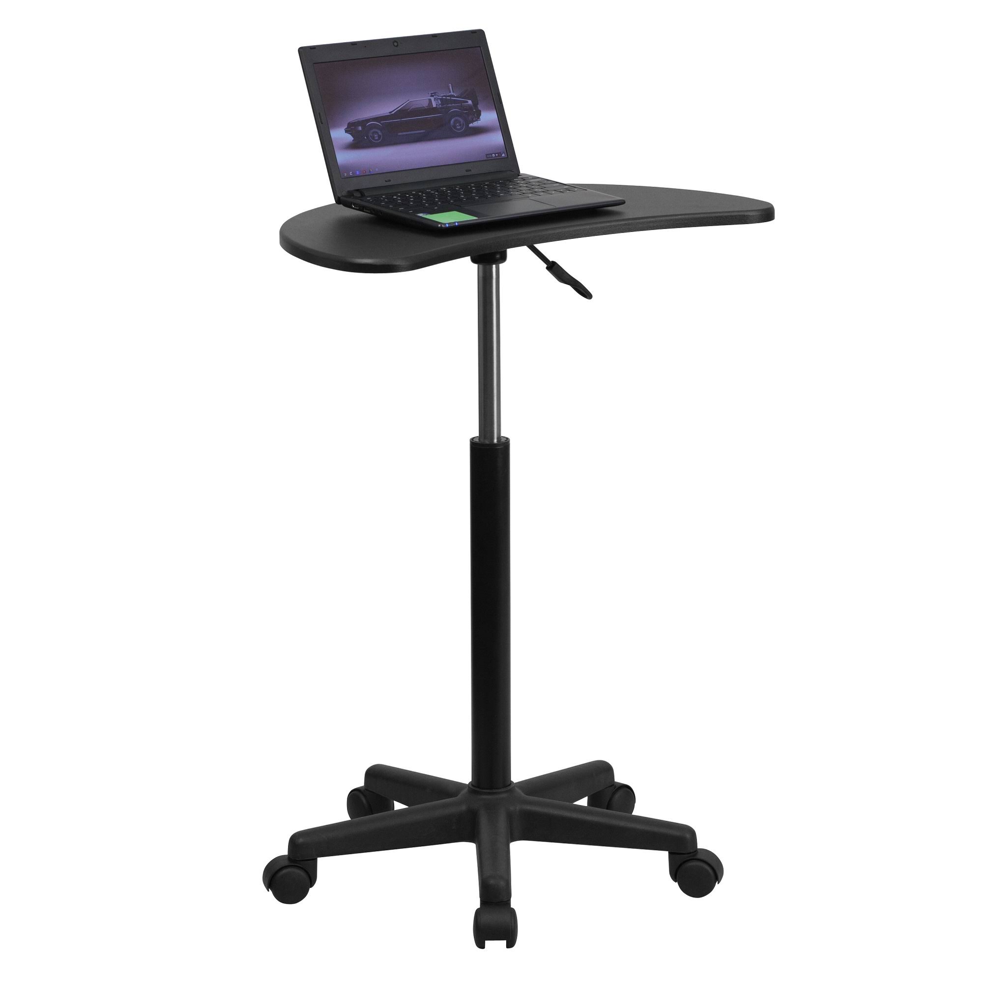 36.5x22 Black and Silver Contemporary Stand Mobile Laptop Computer Desk