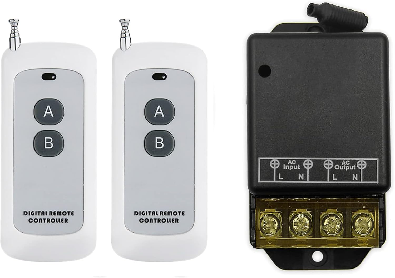 QIACHIP 30A Relay Wireless Remote Control Switch,DC 12V 24V 36V 48V 72V 1 Channel RF Remote Light Switch with 656 Ft Long Range for Anti-Theft Alarms, Security Systems Roller Lind Door, Motor Cycles