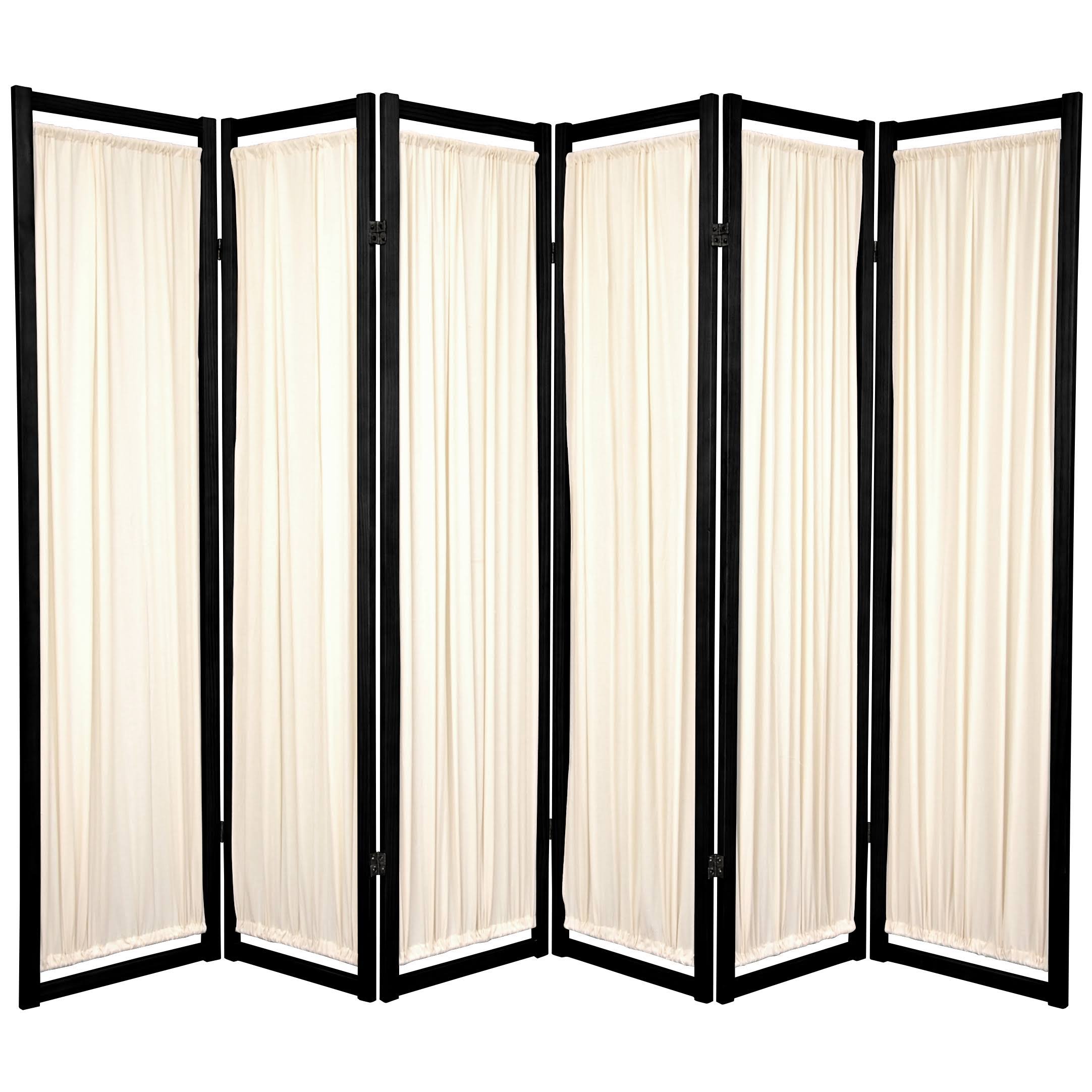 Oriental Furniture 6 ft. Tall Helsinki Shoji Screen - 6 Panel - Black