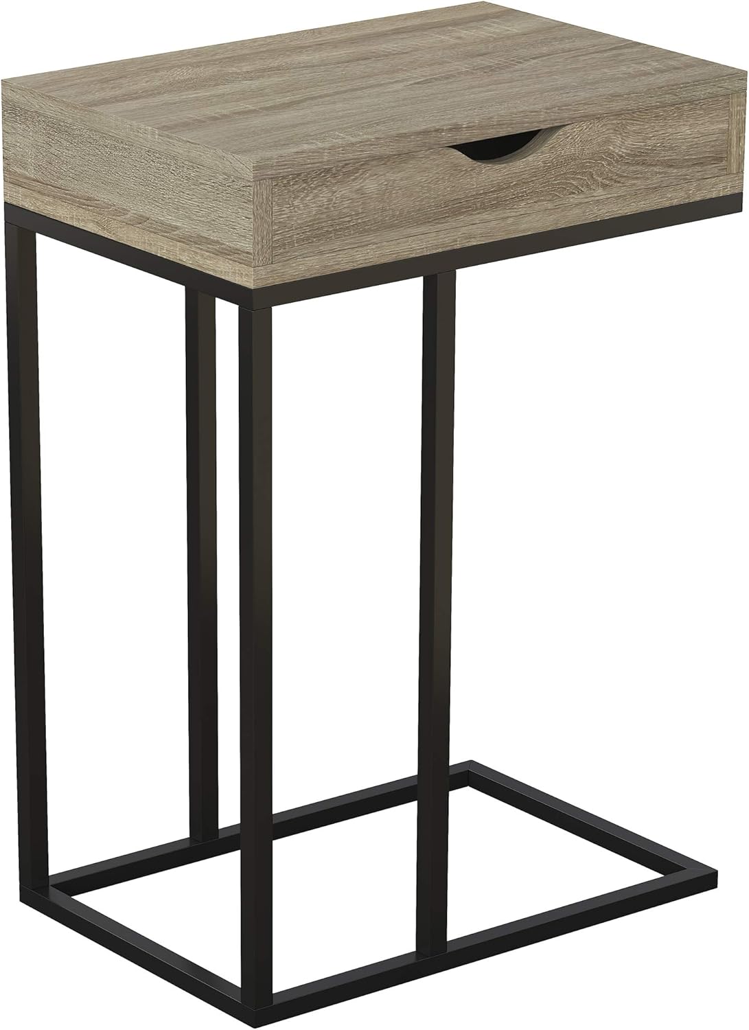Safdie & Co. Dark Taupe Black Metal With Drawer Accent End Table Pack of 2