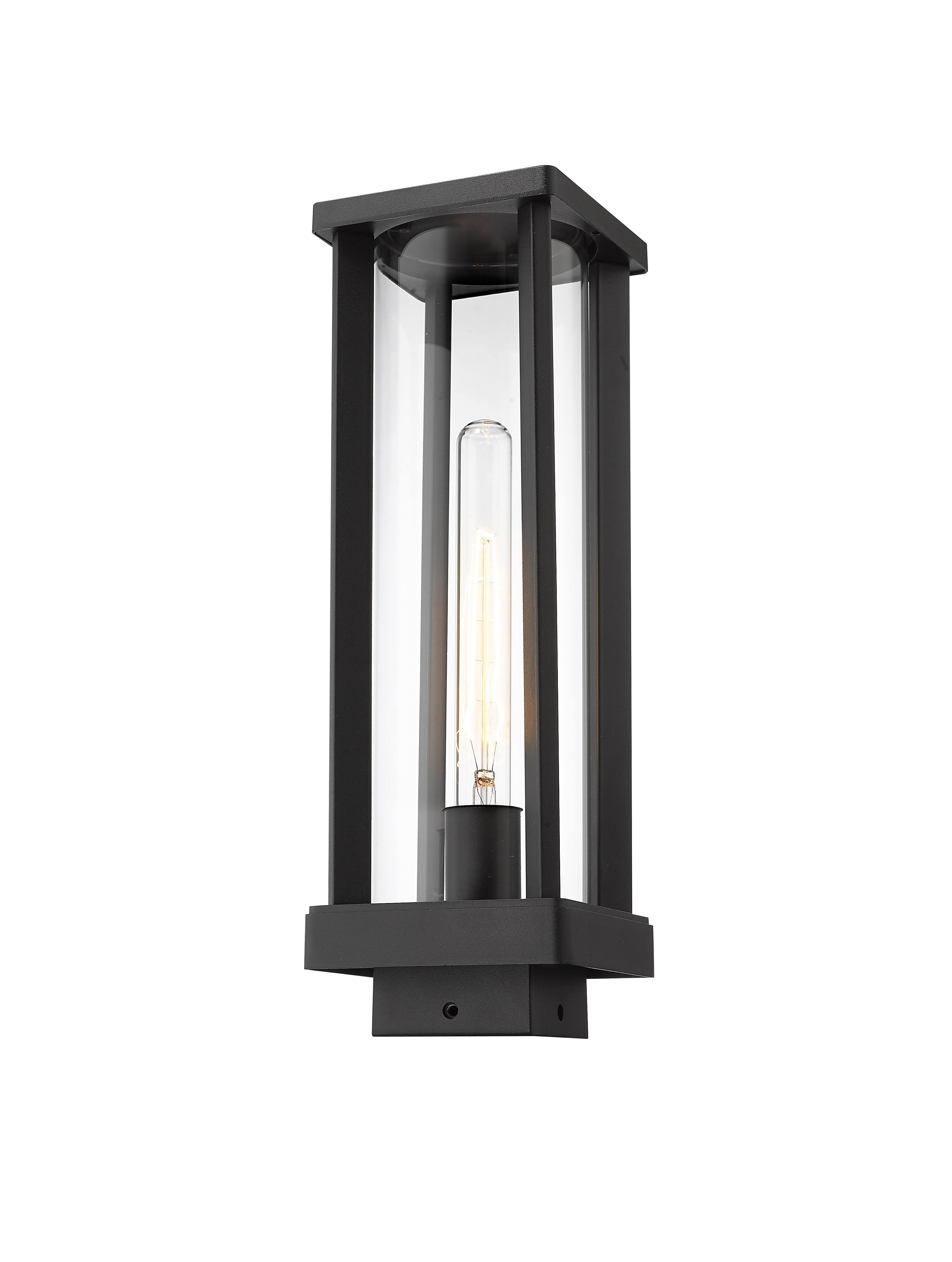 Z Lite 1 Light Outdoor Post Mount Fixture 586PHMS BK (Black)