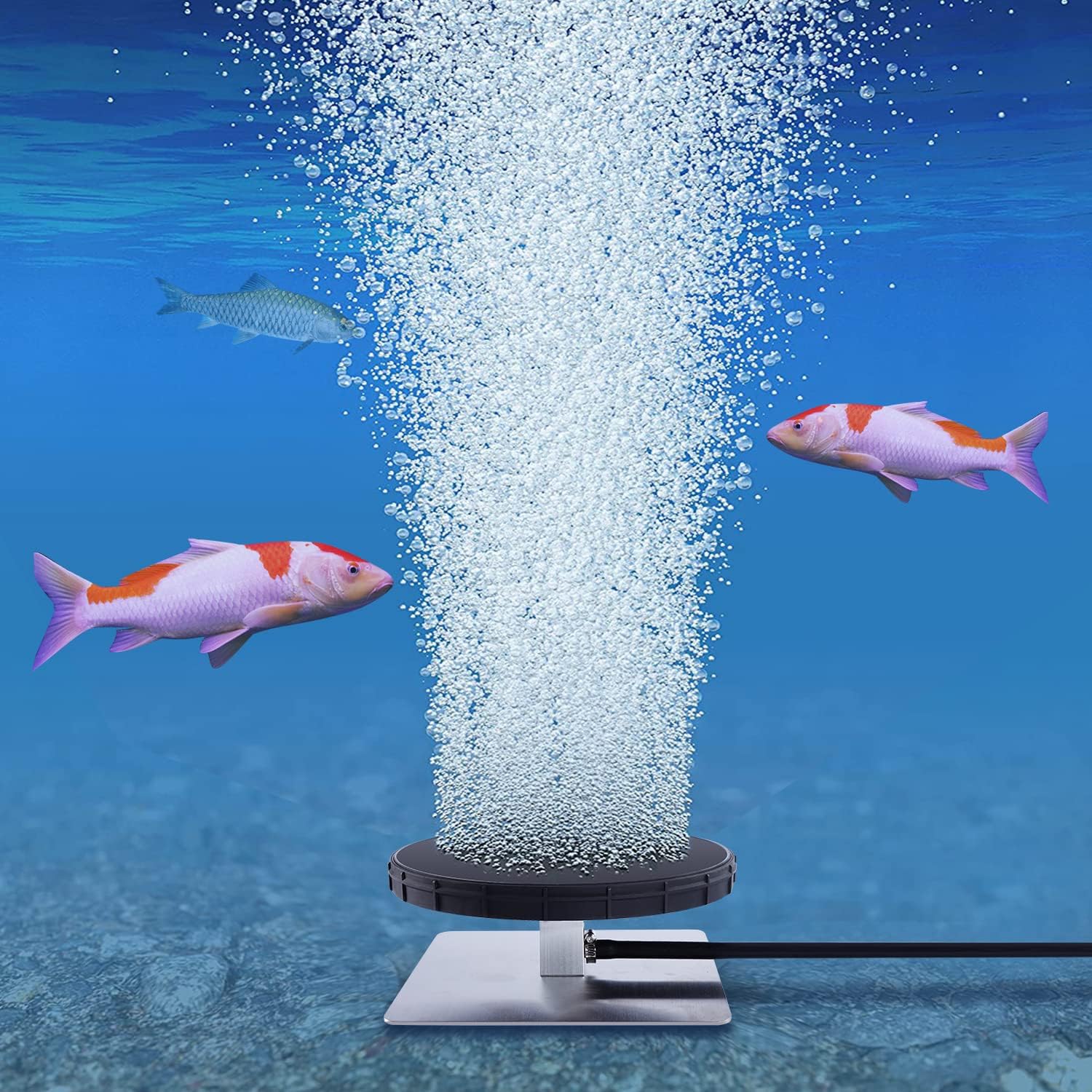 HQUA PAS10 Pond & Lake Aerator System for Up to 1 Acre, 110V 1/2 HP Compressor + One roll of 100' Weighted Tubing +One Diffuser