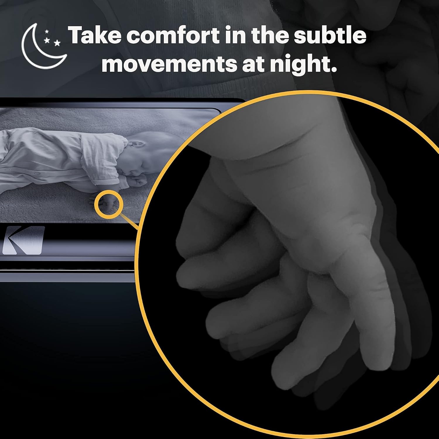 KODAK Cherish C525P Smart Video Baby Monitor, Remote Pan-Tilt Camera - Long-Range WiFi Baby Monitor, HD Video & Clear Audio, Night Vision & Use Smartphone App to Ensure Baby's Safety & Peaceful Sleep