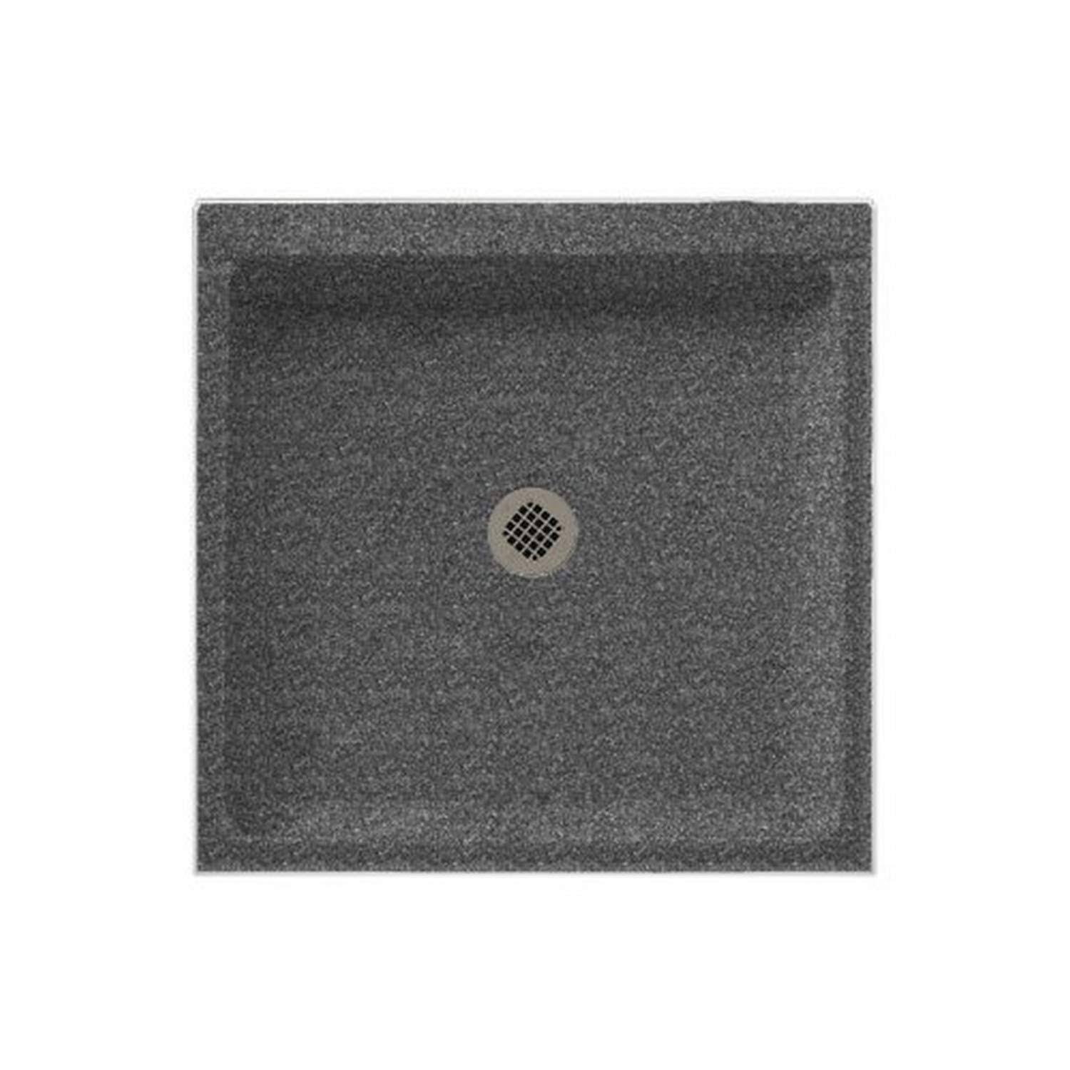 Swanstone SS-3636-012 Solid Surface Center Drain Shower Base, 36-in L x 36-in H x 5.5-in H, Night Sky