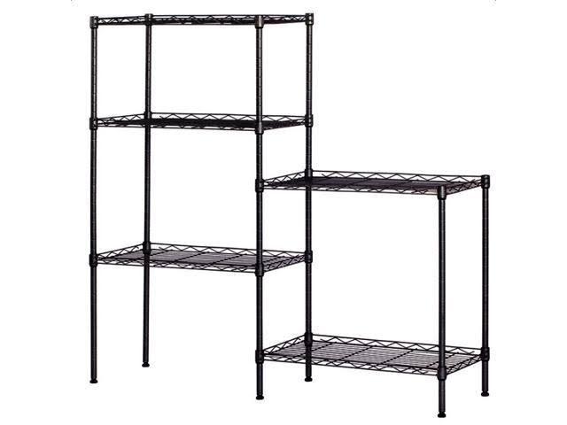 Black 5-Tier Layer Shelf Adjustable Wire Metal Shelving Rack High Quality Garage 21.25x22 x 11.42x22 x 59.06x22 13027917