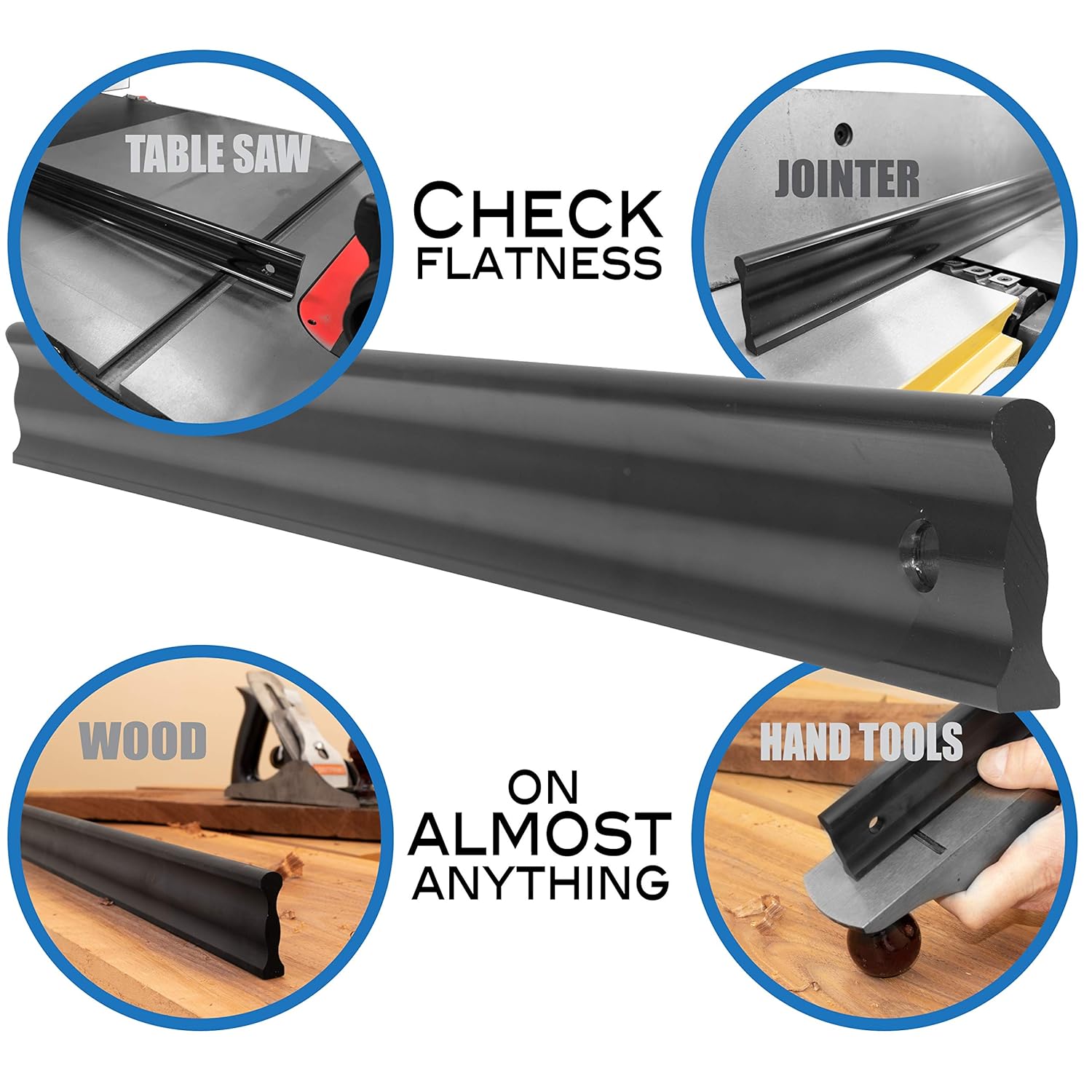 Fulton 50 Inch Long Anodized Aluminum Straight Edge Bar with .003 Tolerance | Perfect for Checking Straightness On Metal Surface Tops Whet Stones Machinery and Can Be Used to Mark Or Scribe Lines
