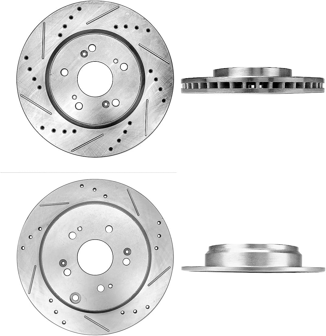 Callahan CDS02768 FRONT 296mm + REAR 304.4mm D/S 5 Lug [4] Rotors [ fit Honda CRV Acura RDX ]