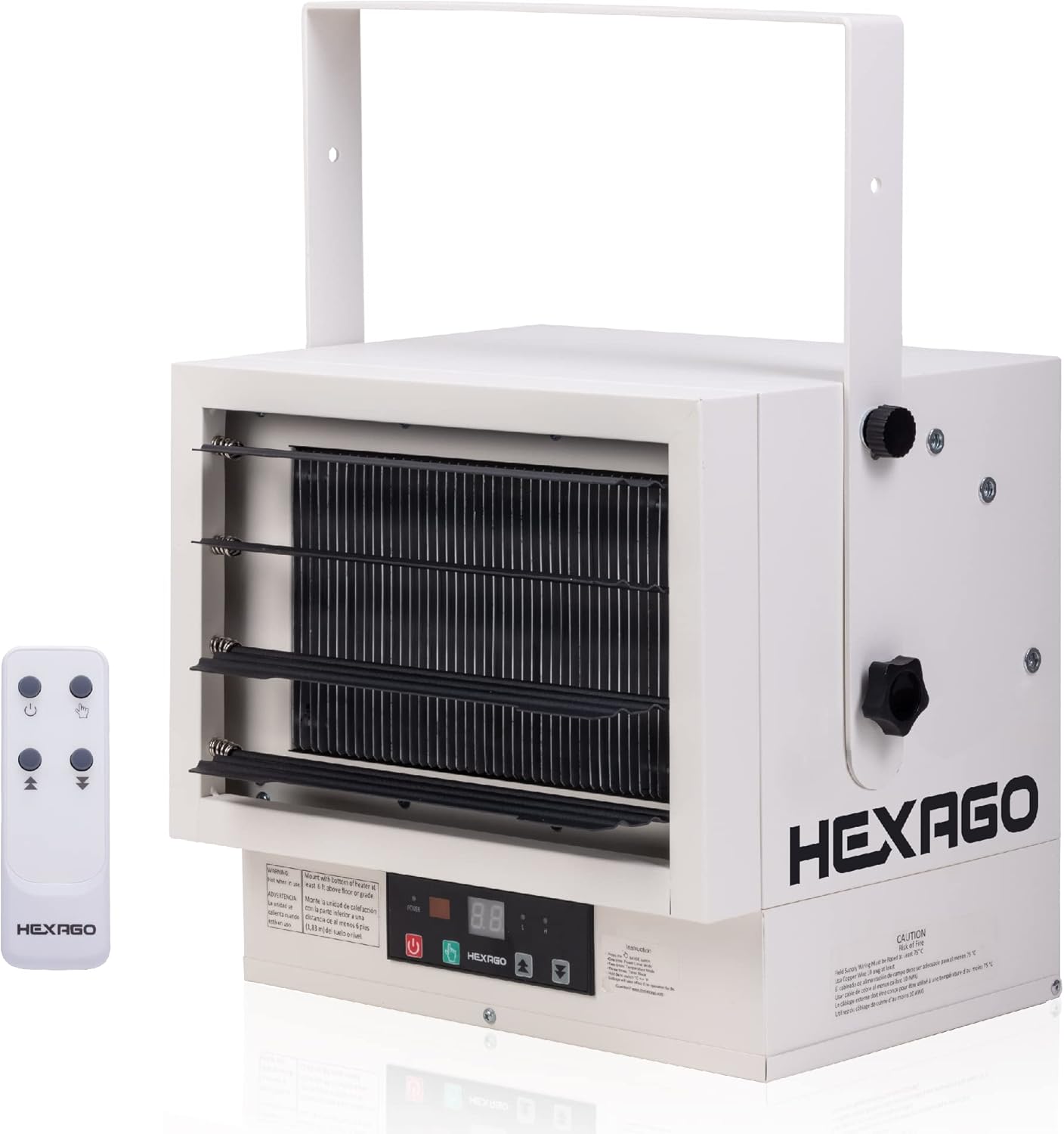 HEXAGO 5000W Industrial Indoor 240V Electrical Garage Heater Hardwire Space Heater w/ Remote, Thermostat and Timer, ETL Listed