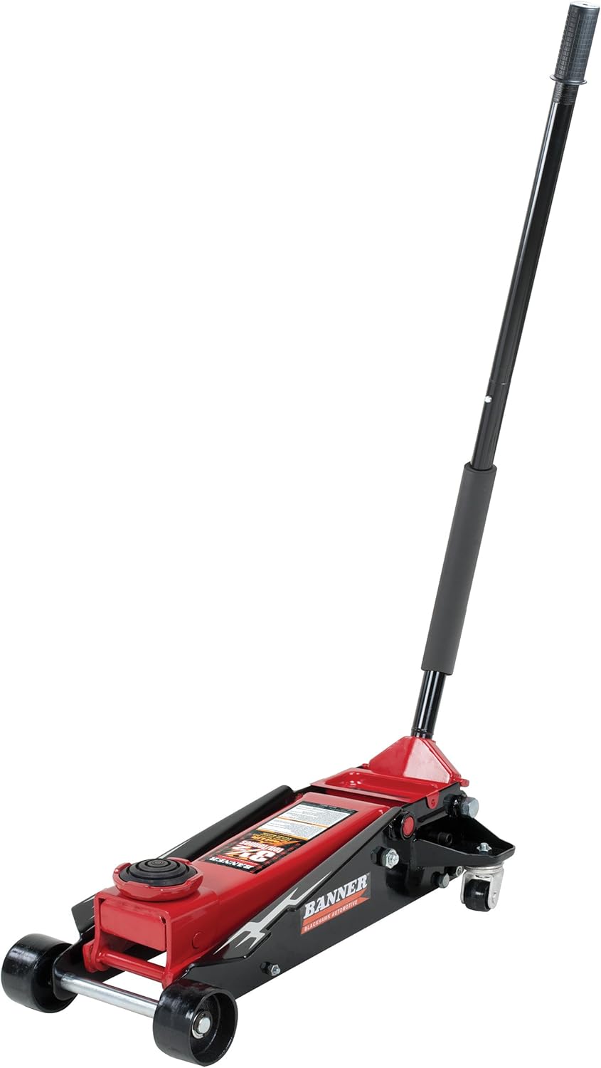 Blackhawk B6350 Black/Red Fast Lift Service Jack - 3.5 Ton Capacity, 28 1/2