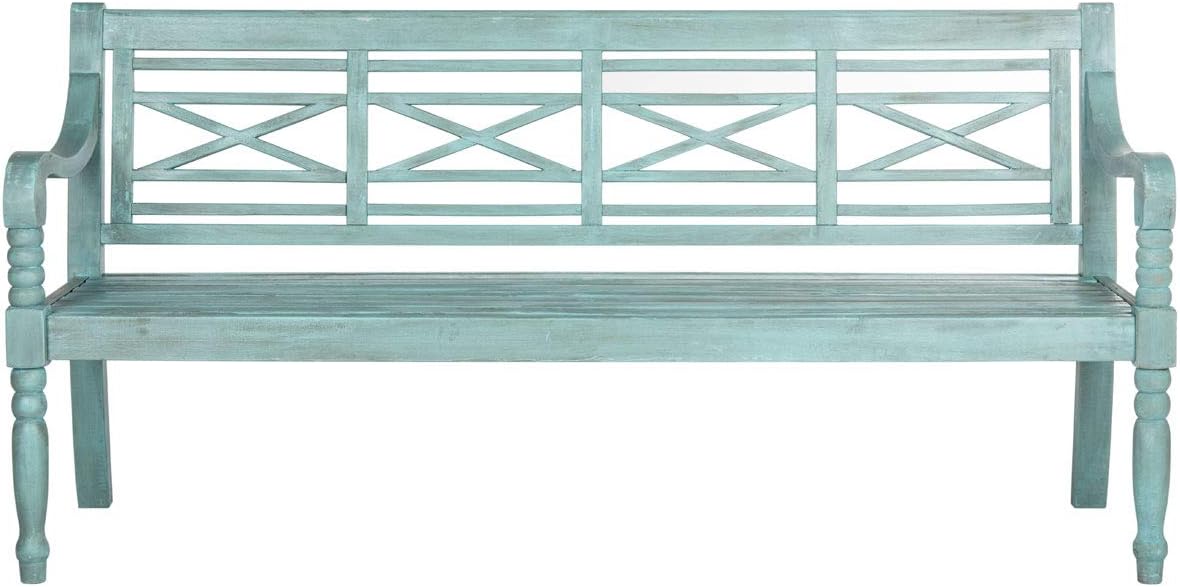 Safavieh Patio Collection Martin Adirondack Acacia Wood Bench, Natural