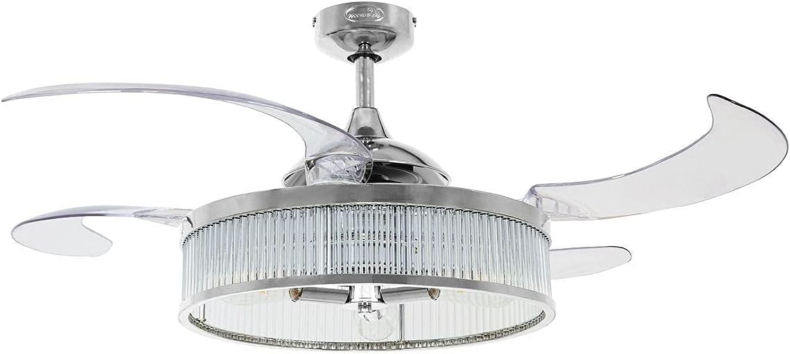 Lucci Air Fanaway Corbelle Fan, 51292901, Energy Efficient Retractable Blade and Unique Design Aesthetic, Chrome