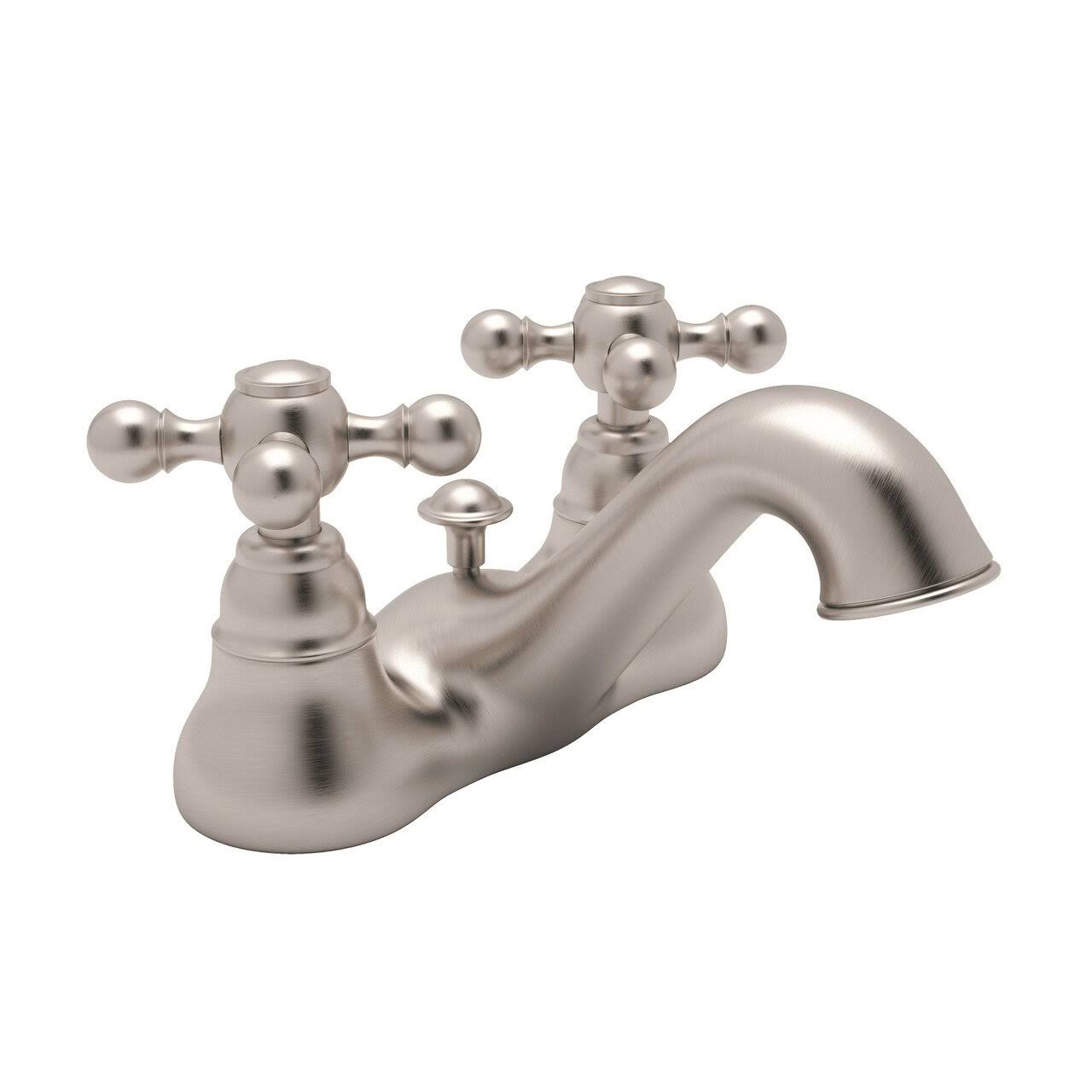 Rohl AC95X-STN-2 Arcana 4x22 Centerset Lavatory Faucet with Cross Handles - Satin Nickel