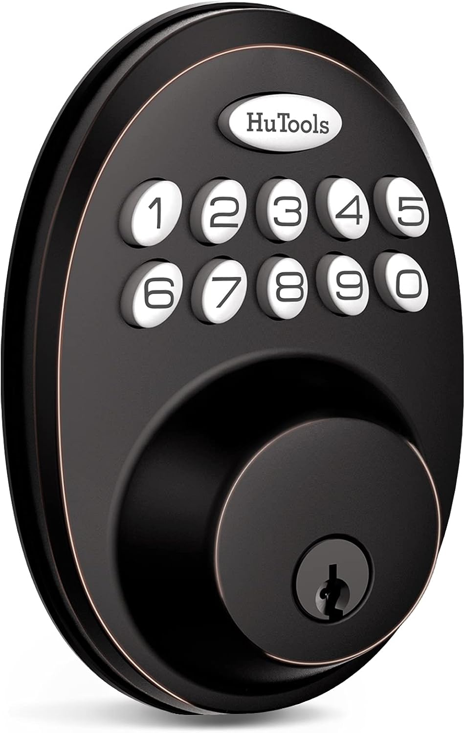 Keyless Entry Door Lock Deadbolt, HuTools Gate Locks with Keypads, Electronic Keyed Lock with 20 User Codes, Auto Lock, 1 Time Code, 1 Button Locking, Oil Rubbed Bronze Pack of 2