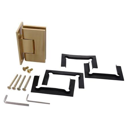 CRL V1e337sb Satin Brass Vienna 337 Series Adjustable Wall Mount Full Back Plate Hinge, Gold