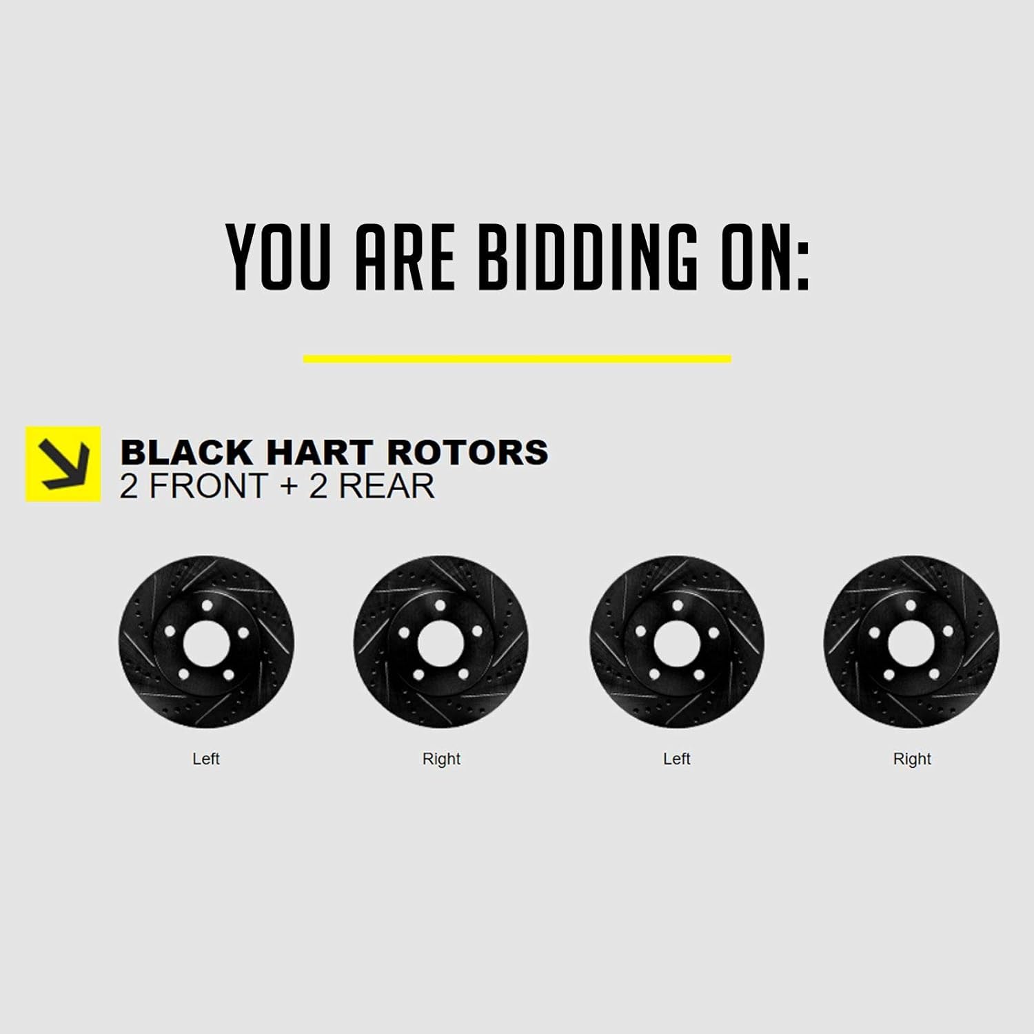 [FRONT,REAR]Black Hart Cross-Drilled Slotted Brake Rotor Kits BHCC.67075.01