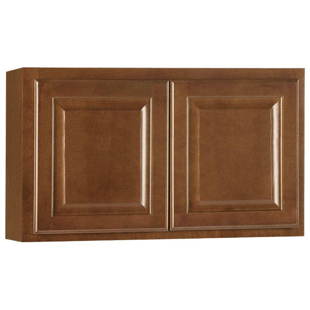 Interline 2478170 30 x 18 in. Hampton Wall Bridge Cabinet Cognac