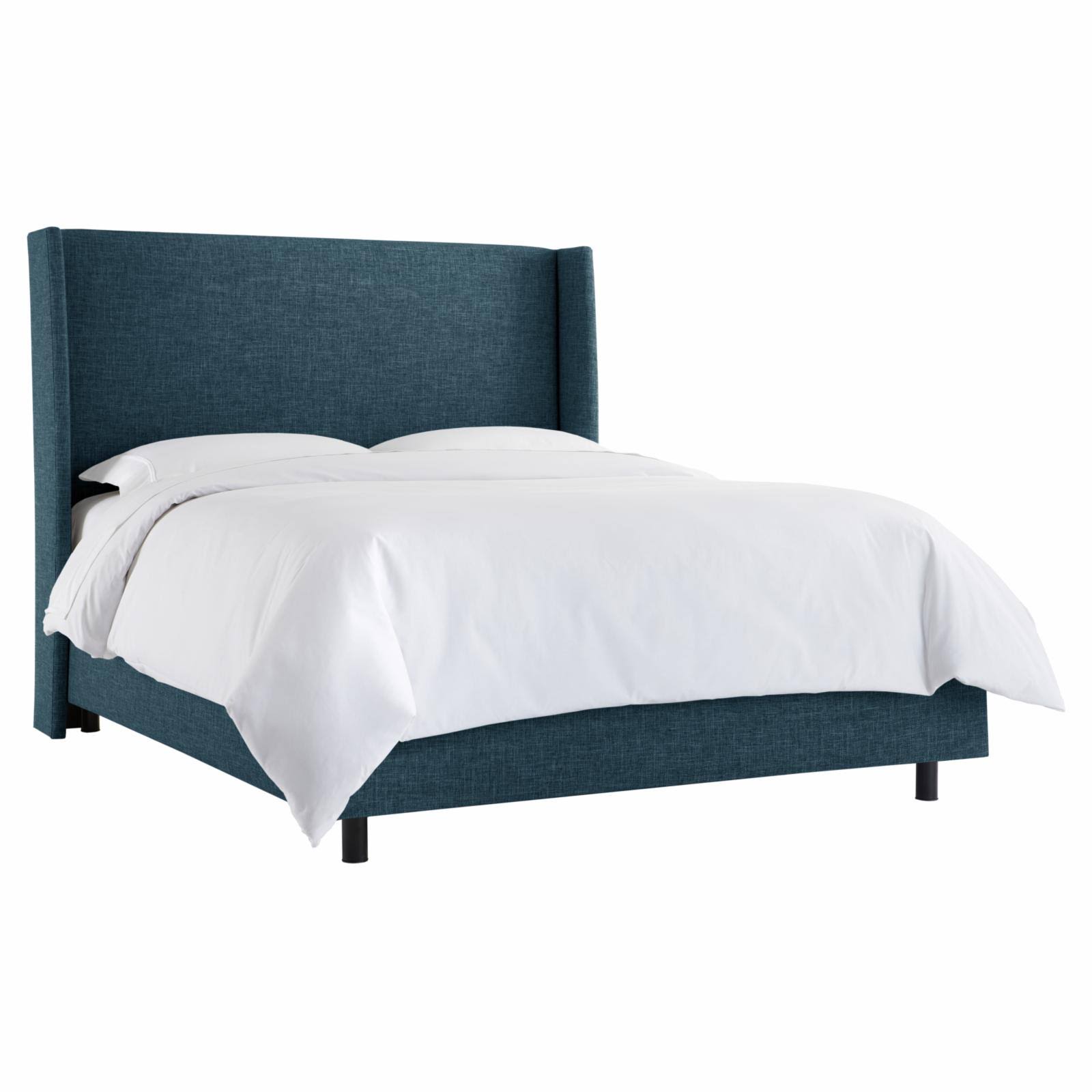 Skyline Furniture Wingback Bed in Zuma Navy King