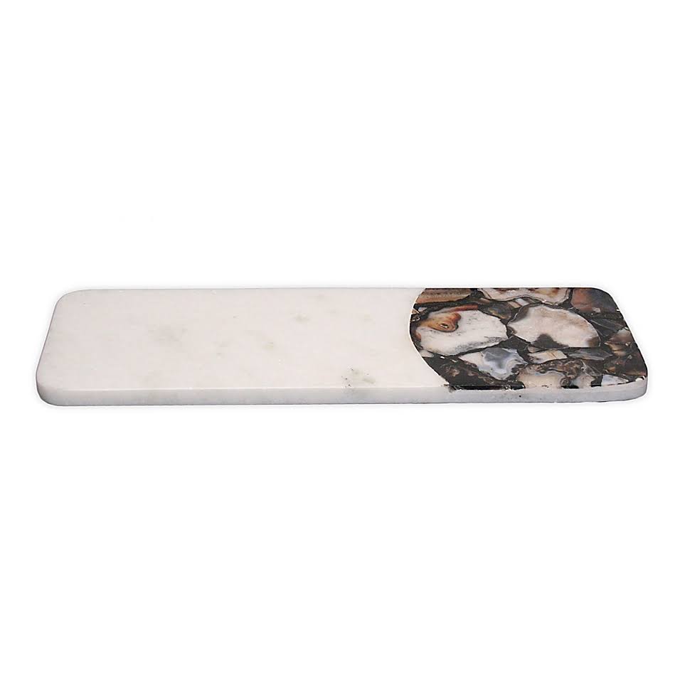 Jodhpuri Inc. Serveware Marble Serving Tray in White/Black