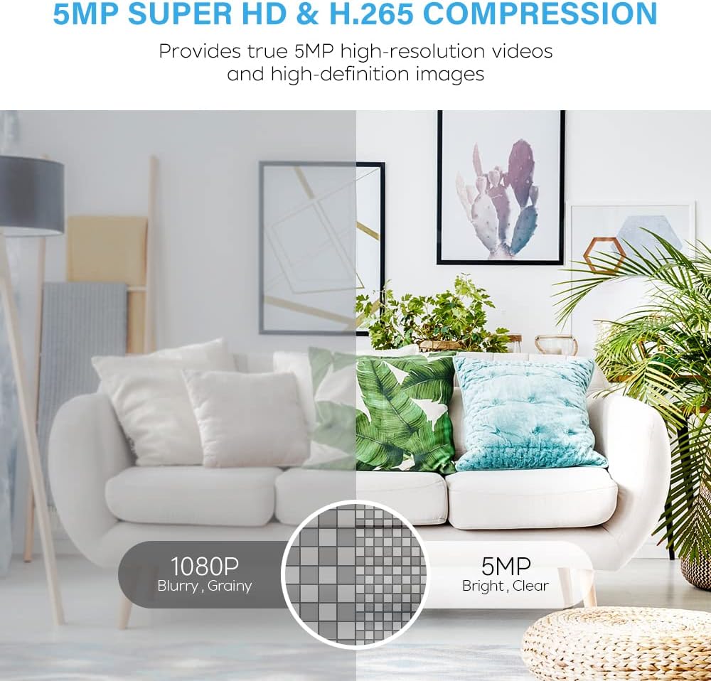 Assark 5MP Security Camera Compatible with Foscam Indoor Camera X3e, Smart HD Pan/Tilt Wifi Camera with 2 Way Audio Night Vision for Pet Baby Monitor, Works with Alexa & Google Home Pack of 2