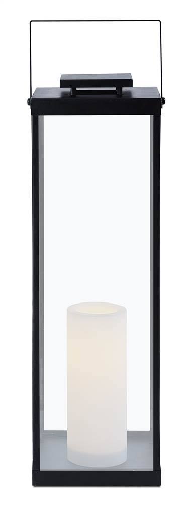Real Flame La Sal 26x22 Lantern with Flameless Candle, Black