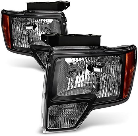 AKKON - For Black Smoke 09-14 Ford F150 F-150 For Non Projector Headlight Model Pickup Headlight Replacement