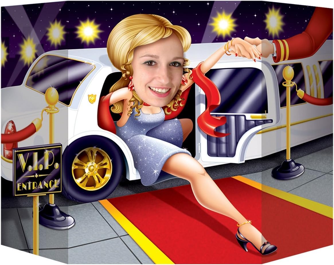 Pack of 6 Award Night Themed Elegant Red Carpet Arrival Female Photo Prop Decorations 37