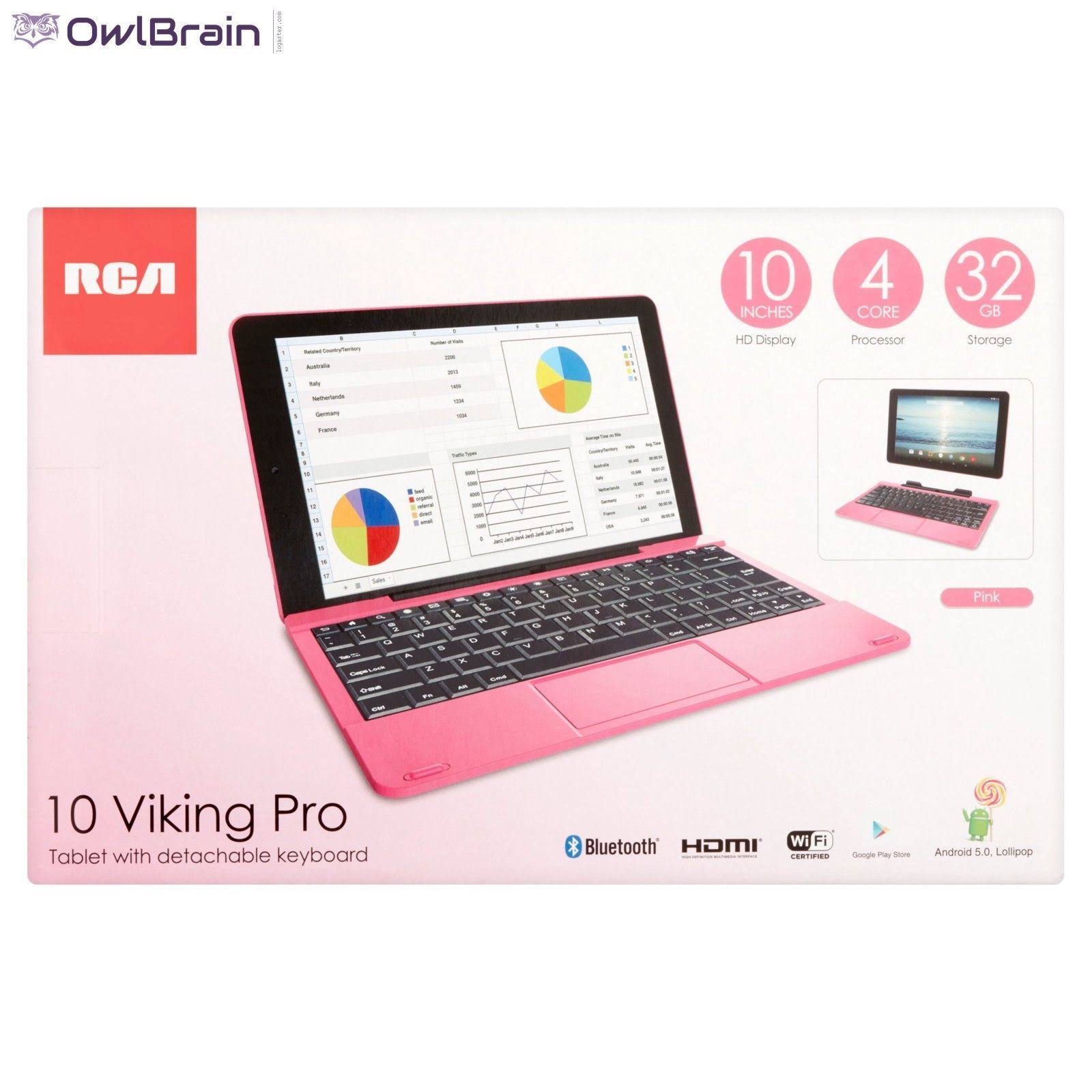RCA 10 Viking Pro - Wi-Fi - 32 GB - Pink - with Detachable Keyboard - 10.1x22