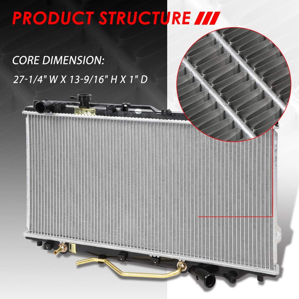 DPI 2441 Factory Style 1-Row Cooling Radiator Compatible with Spectra 00-04, Aluminum Core