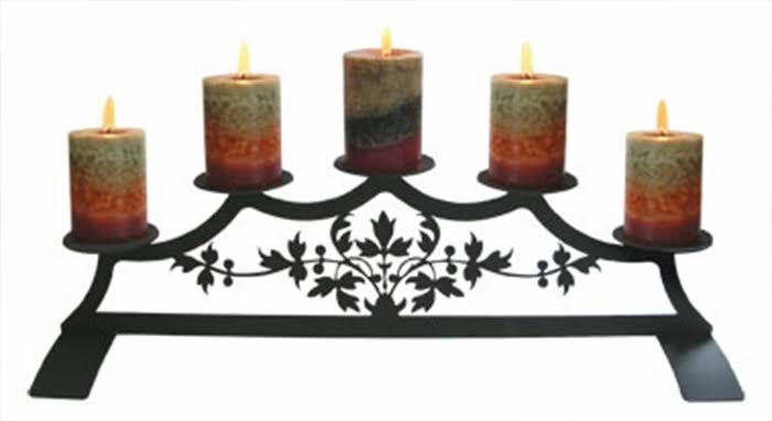 Village Wrought Iron Victorian - Fireplace Pillar Candle Holder