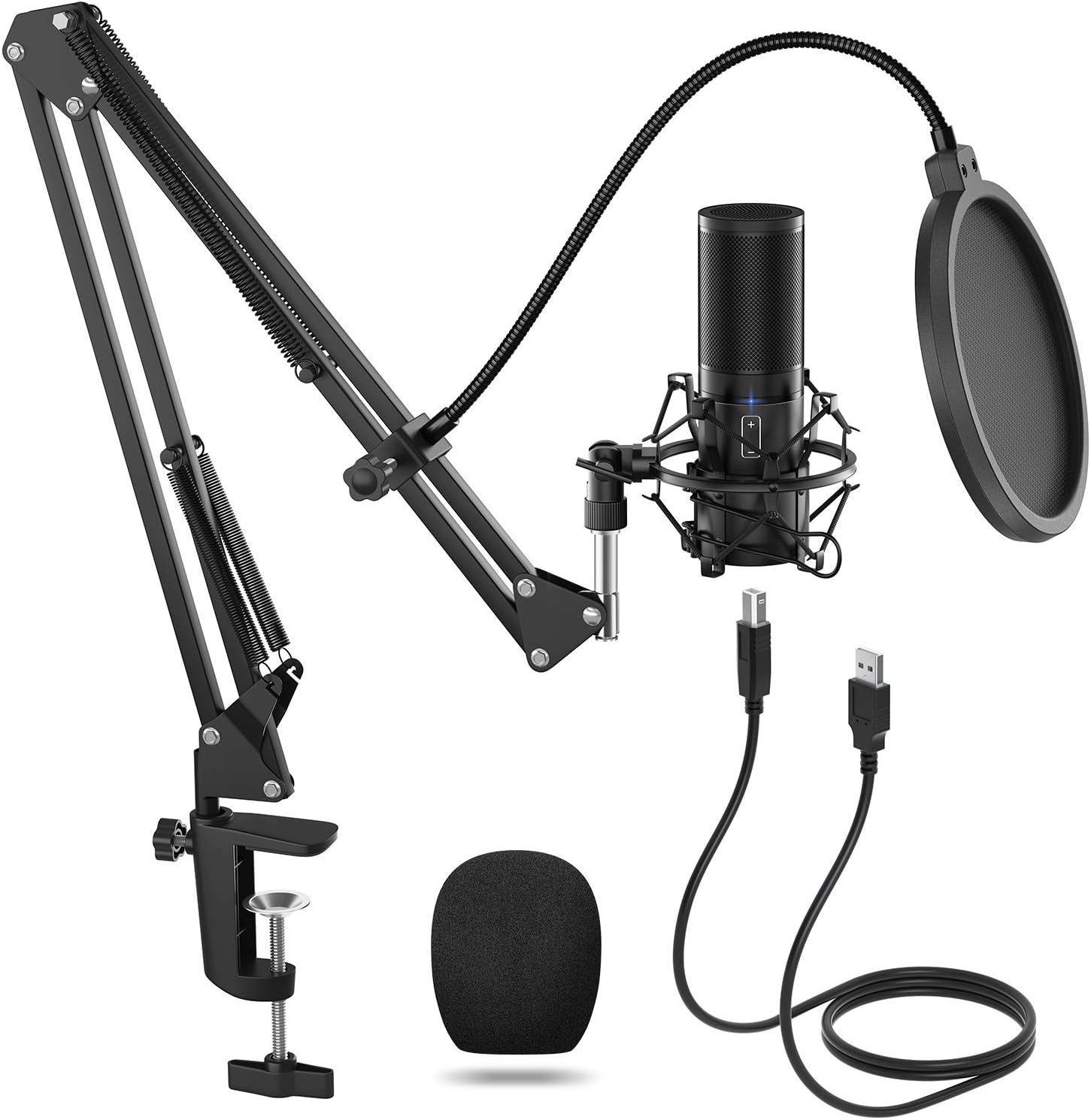 TONOR USB Microphone Kit, Streaming Podcast PC Cardioid Condenser Computer Mic for Gaming, YouTube Video, Recording Music, Voice Over, Studio Mic Bundle with Adjustment Arm Stand(Q9) Pack of 2