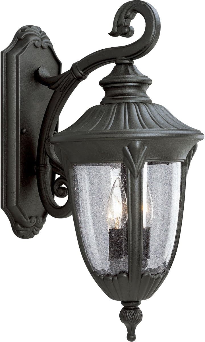 Progress Lighting P5822-31 Traditional Three Large Wall Onion Lantern Collection in Black Finish Lighting Accessory, 9-Inch Width x 20-1/4-Inch Height