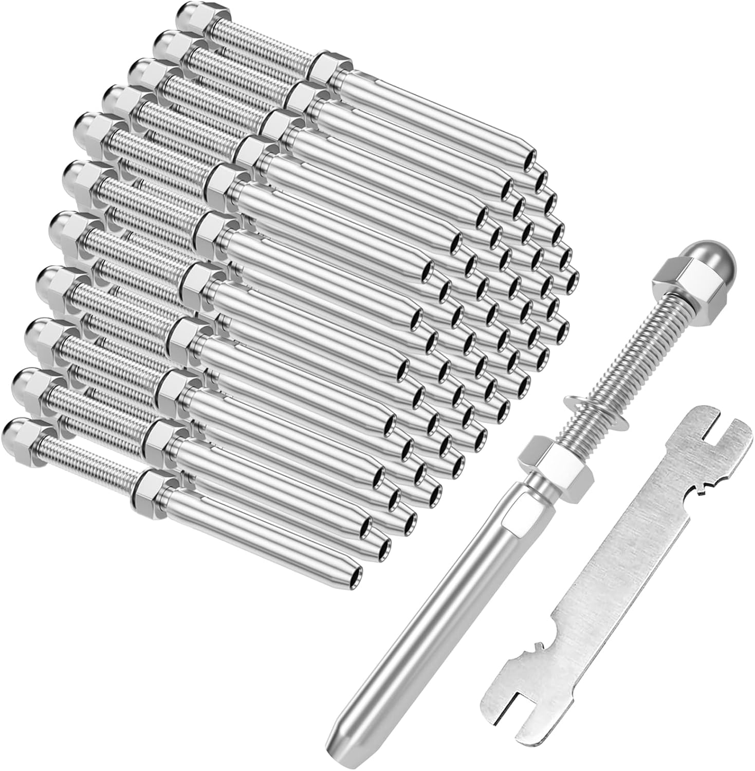 BLIKA 50 Pack Cable Railing End Fitting Terminal, Stud End Fitting, Right Hand Swage for 3/16